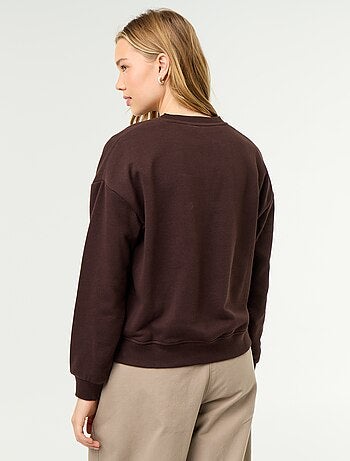 Sweatshirt de gola redonda com inscrição à frente