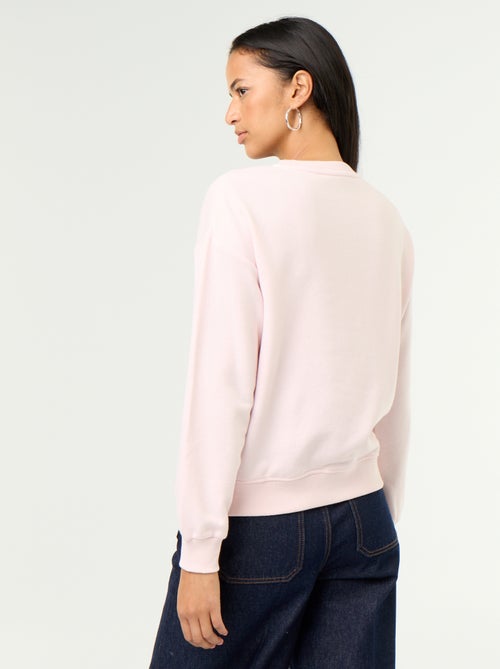 Sweatshirt de gola redonda com inscrição à frente - Kiabi