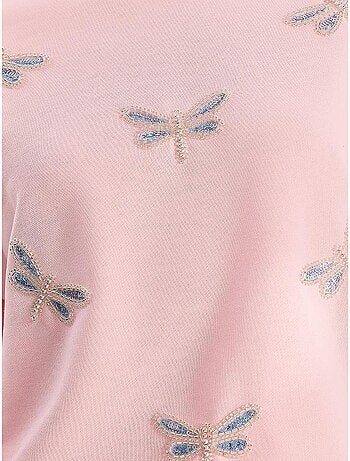 Sweatshirt de gola redonda com libélulas bordadas lucci