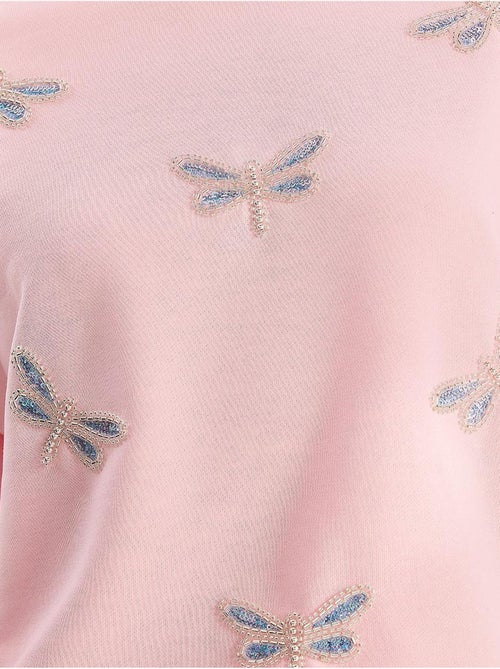 Sweatshirt de gola redonda com libélulas bordadas lucci - Kiabi Sweatshirt de gola redonda com libélulas bordadas lucci - Kiabi
