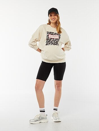 Sweatshirt de gola redonda com motivo leopardo 'Only Maternity'