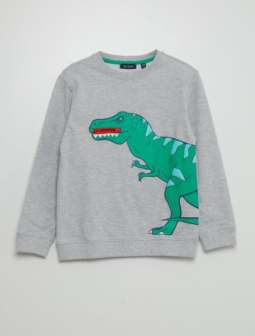 Sweatshirt de gola redonda 'dinossauro' - Kiabi