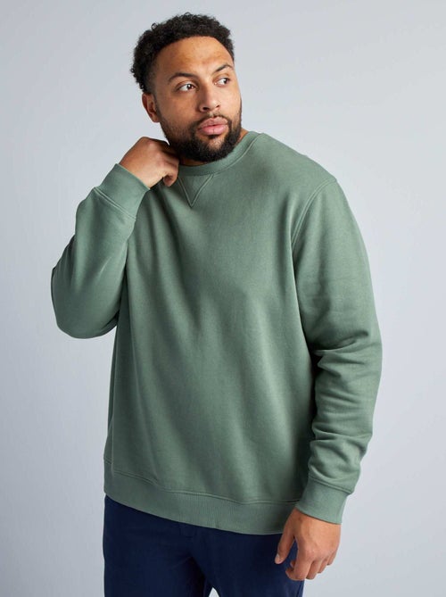 Sweatshirt de gola redonda em moletão - Kiabi