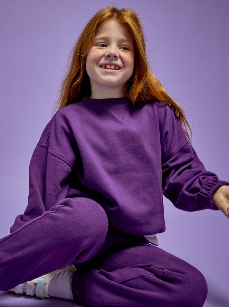 Sweatshirt de gola redonda em moletão VIOLETA - Kiabi