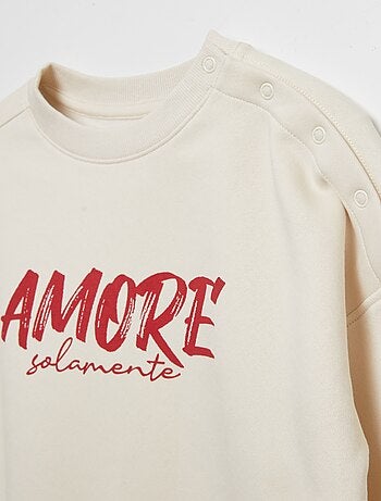 Sweatshirt de gola redonda estampada - coleção fácil de vestir