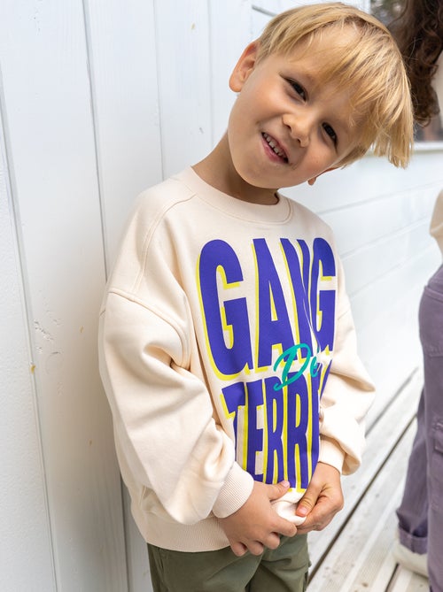 Sweatshirt de gola redonda estampada - Irmão e irmã - Kiabi