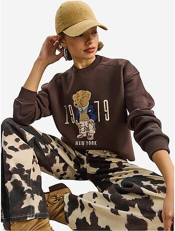 Sweatshirt de gola redonda estampada com corte relaxed lucci