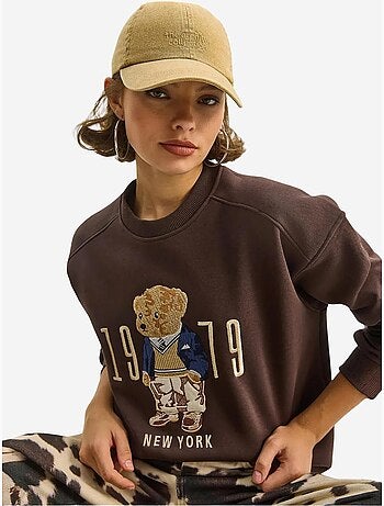 Sweatshirt de gola redonda estampada com corte relaxed lucci
