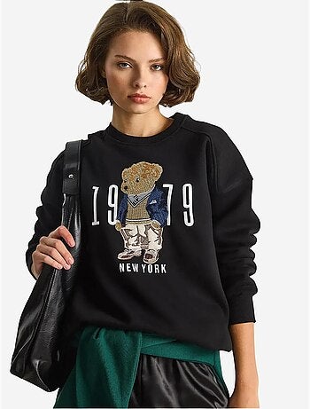 Sweatshirt de gola redonda estampada com corte relaxed lucci