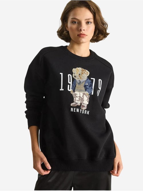 Sweatshirt de gola redonda estampada com corte relaxed lucci - Kiabi Sweatshirt de gola redonda estampada com corte relaxed lucci - Kiabi