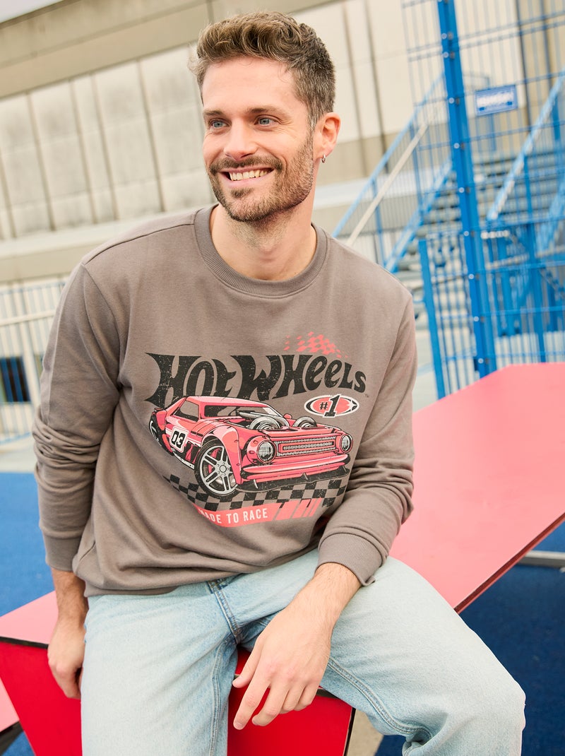 Sweatshirt de gola redonda 'Hot Wheels' Cinza - Kiabi
