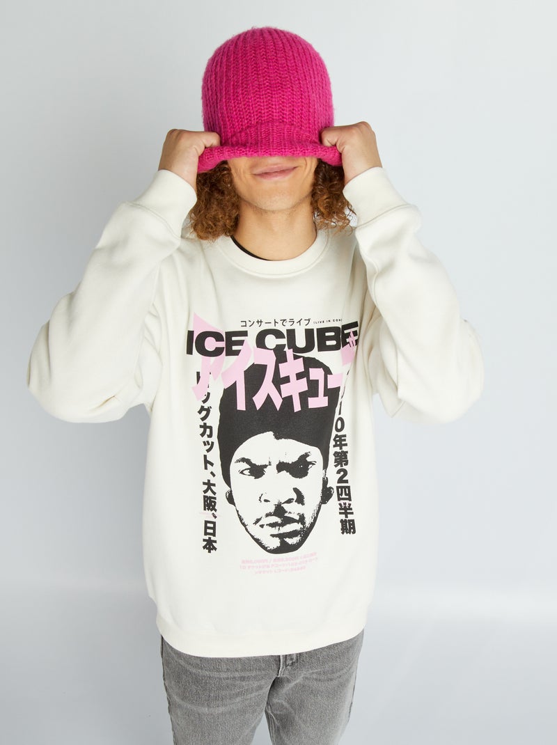 Sweatshirt de gola redonda 'Ice Cube' BEGE - Kiabi