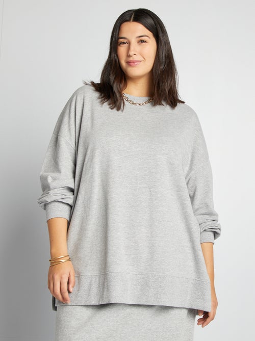 Sweatshirt de gola redonda larga - Kiabi