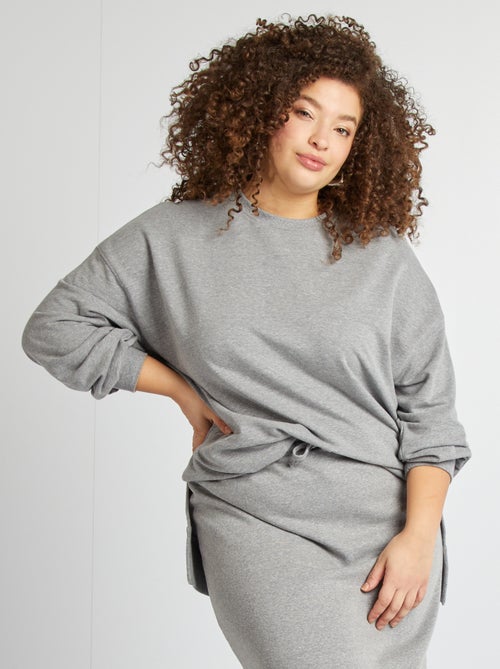 Sweatshirt de gola redonda larga - Kiabi