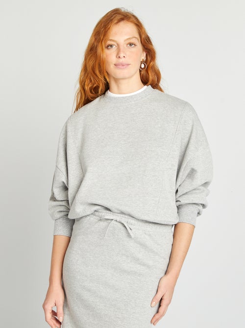 Sweatshirt de gola redonda loose - Kiabi