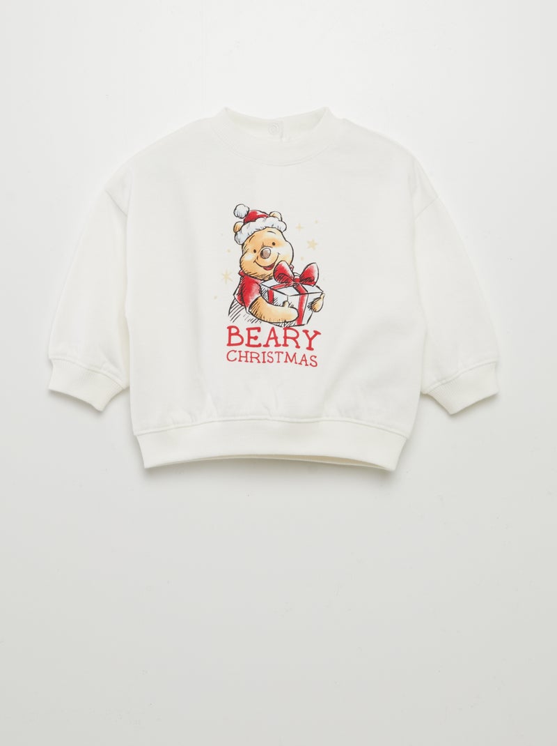 Sweatshirt de gola redonda Natal 'Disney' BRANCO - Kiabi