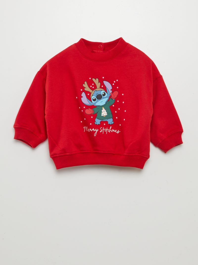 Sweatshirt de gola redonda Natal 'Disney' VERMELHO - Kiabi
