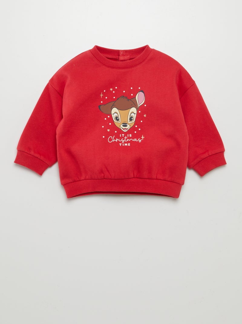 Sweatshirt de gola redonda Natal 'Disney' VERMELHO - Kiabi