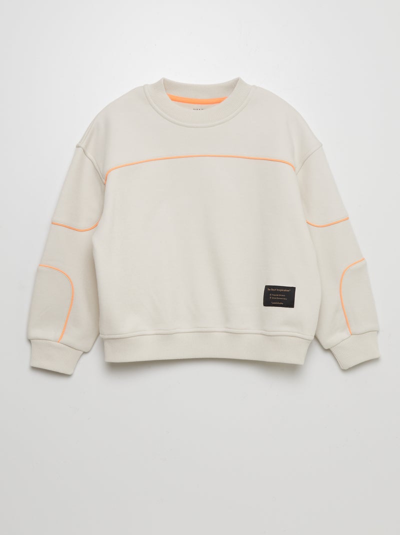 Sweatshirt de gola redonda oversize BEGE - Kiabi