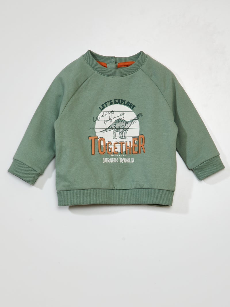 Sweatshirt de gola redonda 'Parque Jurássico' VERDE - Kiabi
