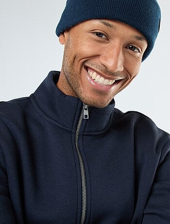 Sweatshirt de gola subida com fecho