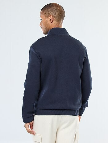 Sweatshirt de gola subida com fecho