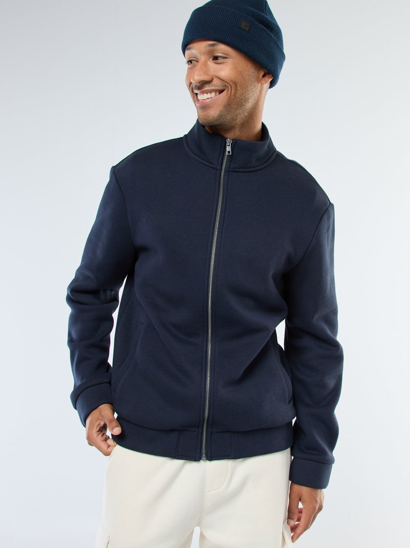 Sweatshirt de gola subida com fecho Azul - Kiabi