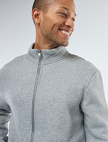 Sweatshirt de gola subida com fecho