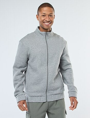 Sweatshirt de gola subida com fecho
