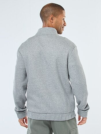 Sweatshirt de gola subida com fecho