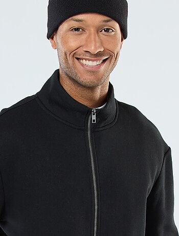 Sweatshirt de gola subida com fecho