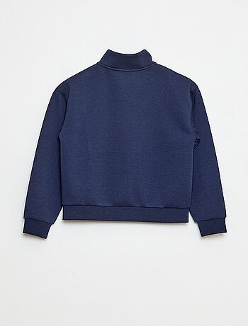 Sweatshirt de gola subida com fecho