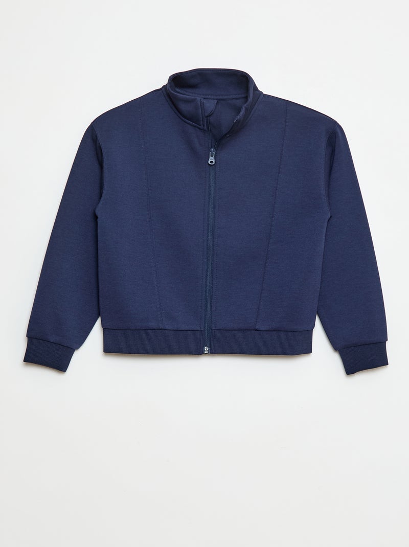 Sweatshirt de gola subida com fecho Preto - Kiabi