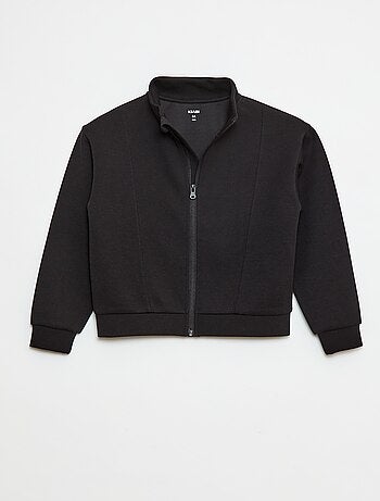 Sweatshirt de gola subida com fecho