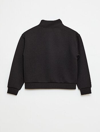 Sweatshirt de gola subida com fecho