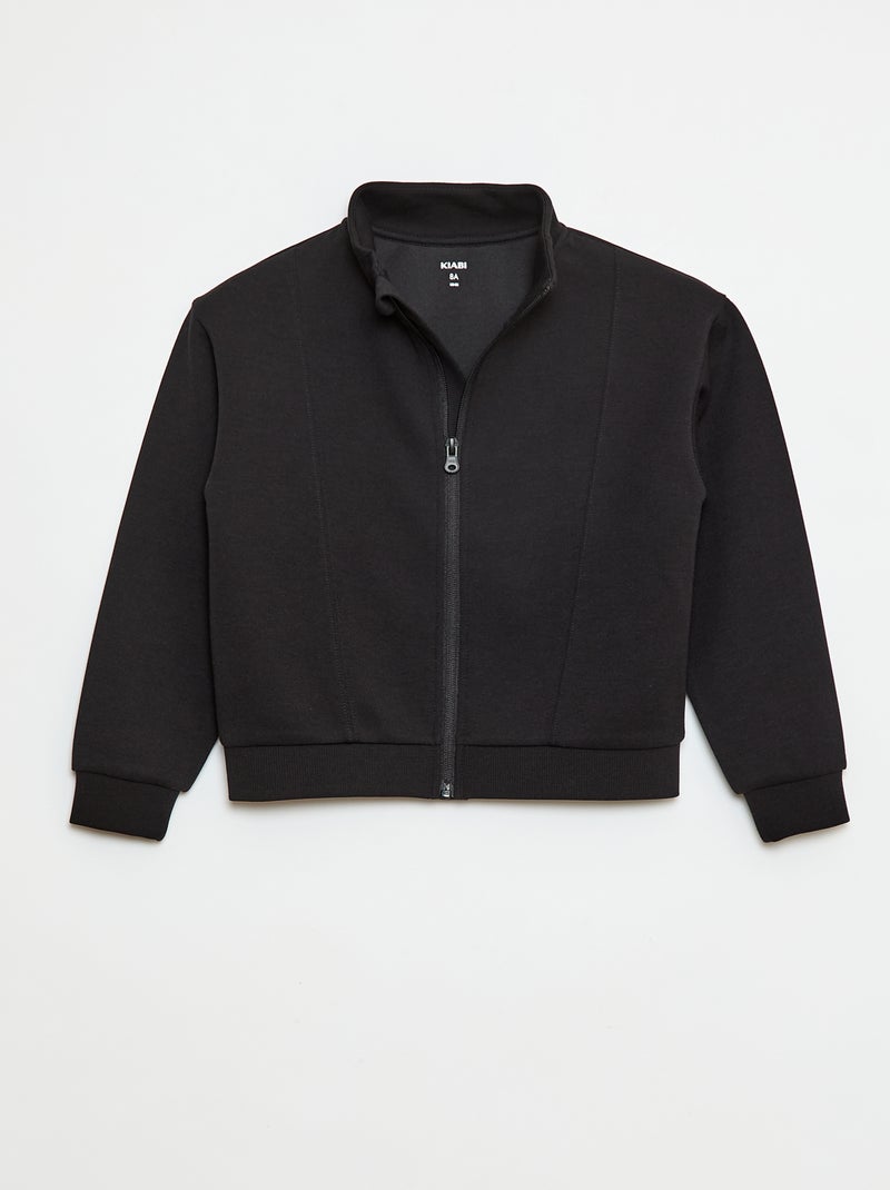Sweatshirt de gola subida com fecho Preto - Kiabi