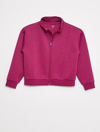 Sweatshirt de gola subida com fecho