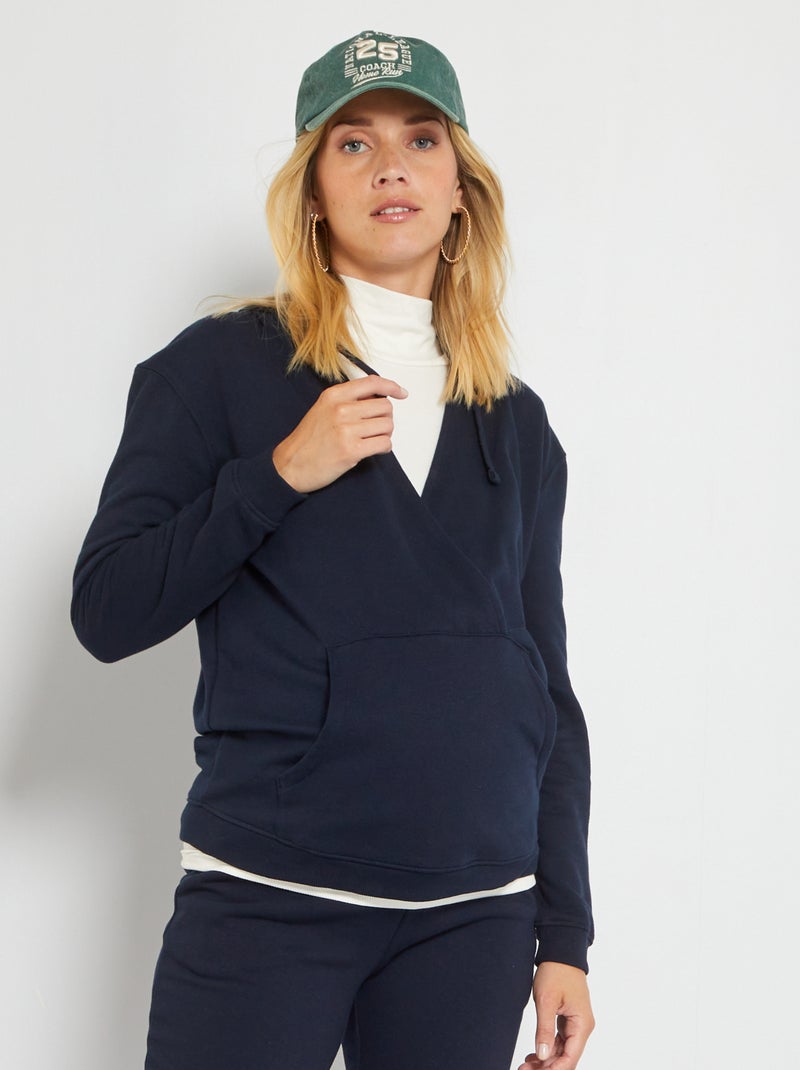 Sweatshirt de grávida com capuz Azul Marinho - Kiabi