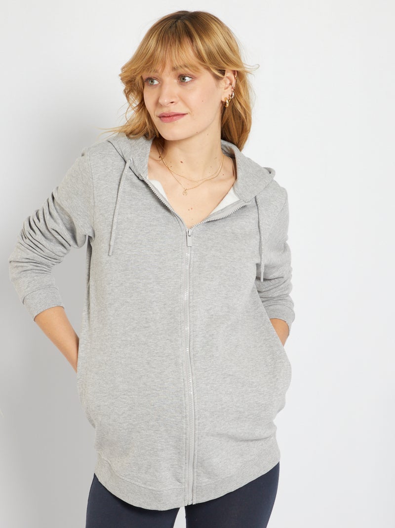 Sweatshirt de grávida com capuz CINZA - Kiabi