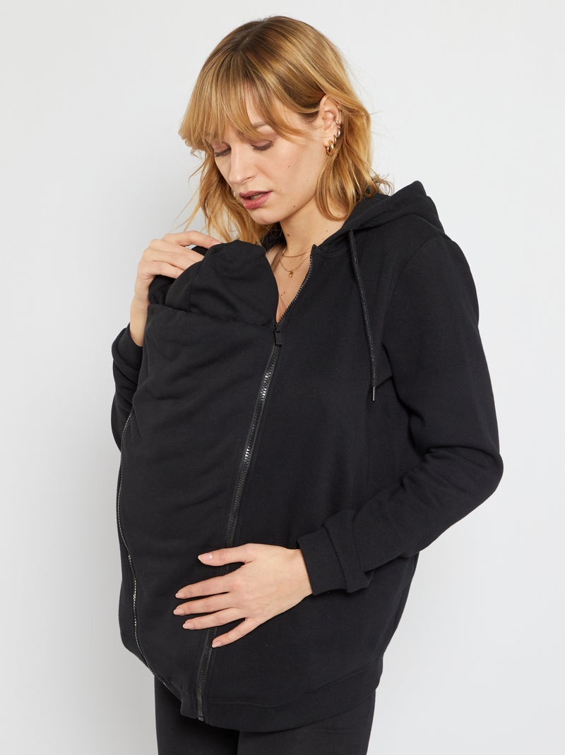 Sweatshirt de grávida com capuz Preto - Kiabi