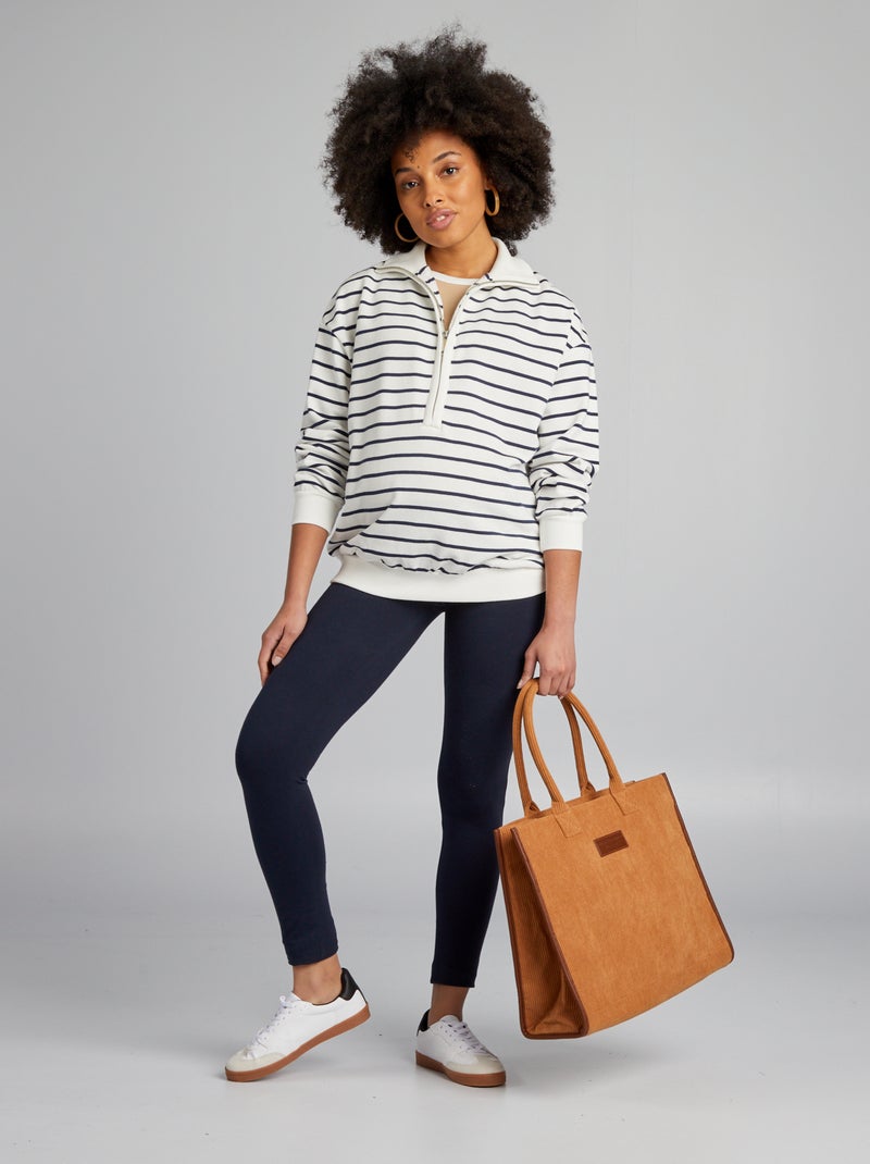 Sweatshirt de grávida com corte de fecho BRANCO - Kiabi