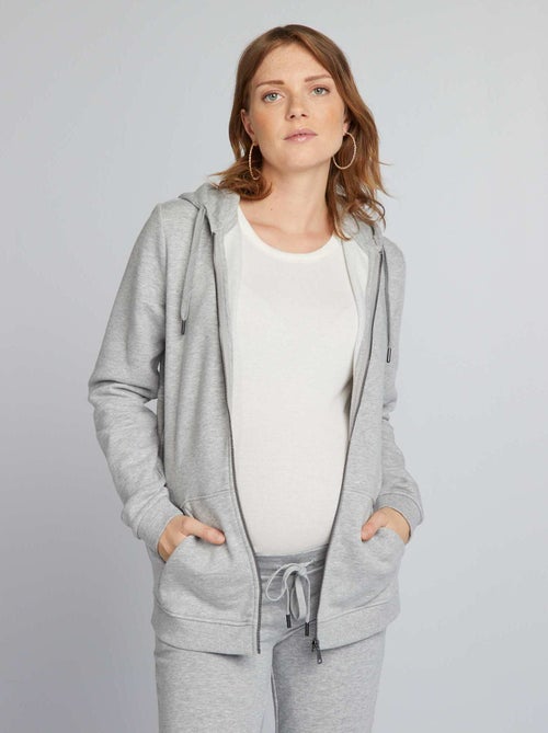 Sweatshirt de grávida com fecho em moletão - Kiabi