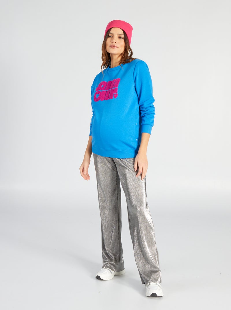 Sweatshirt de grávida e de amamentação AZUL - Kiabi