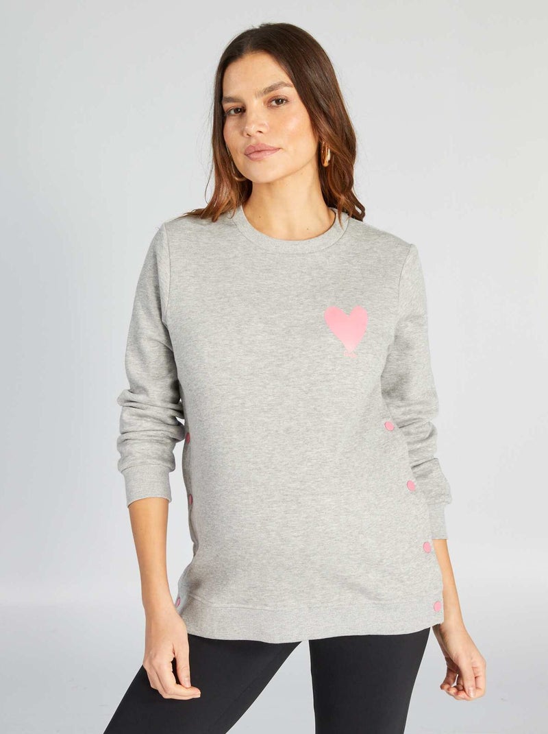 Sweatshirt de grávida e de amamentação CINZA - Kiabi