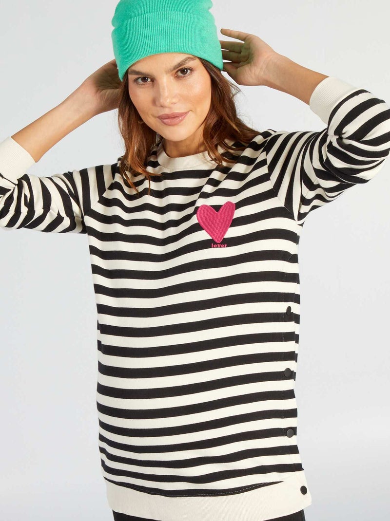 Sweatshirt de grávida e de amamentação PRETO - Kiabi