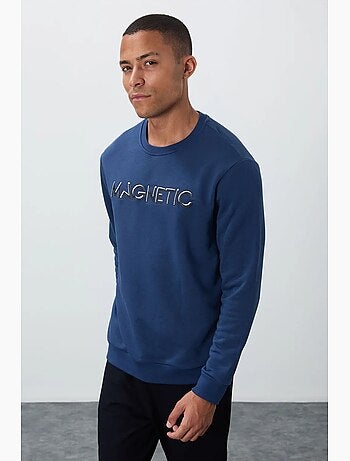 Sweatshirt de homem com estampado e gola redonda tommy