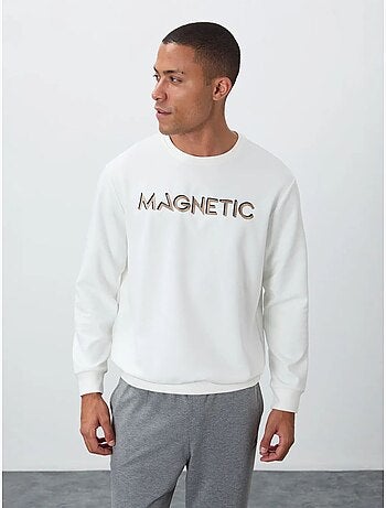 Sweatshirt de homem com estampado e gola redonda tommy