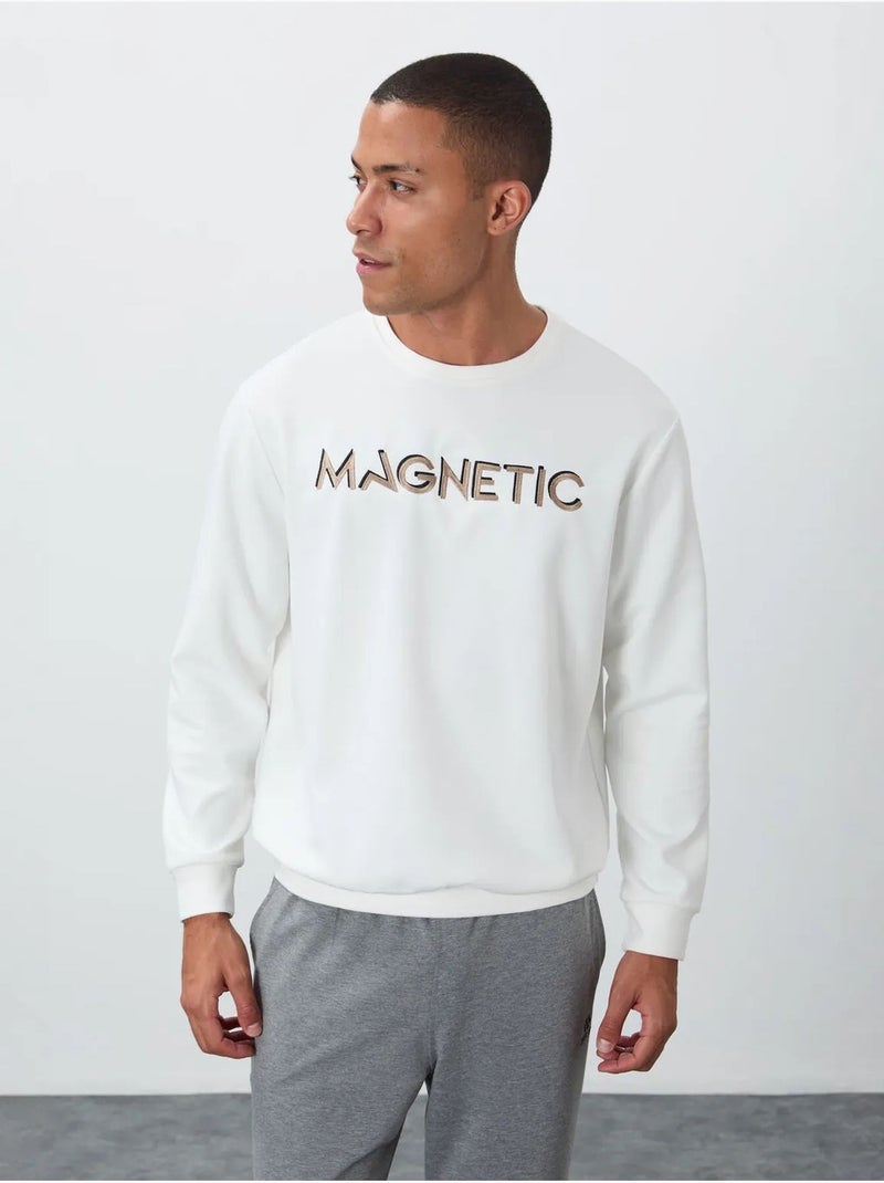 Sweatshirt de homem com estampado e gola redonda tommy Branco - Kiabi