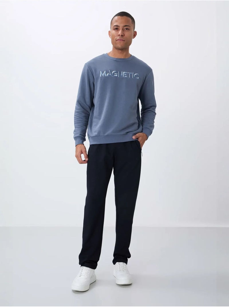Sweatshirt de homem com estampado e gola redonda tommy Cinza-preto - Kiabi