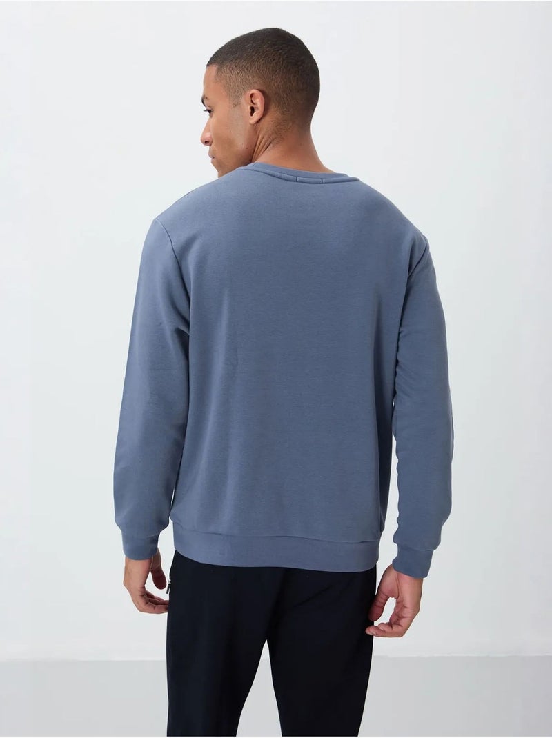 Sweatshirt de homem com estampado e gola redonda tommy Cinza-preto - Kiabi